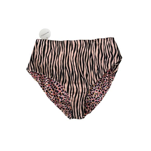 Free People Sanctuary Reversible High Waist Full Coverage Animal Print Bottoms M - Picture 9 of 10